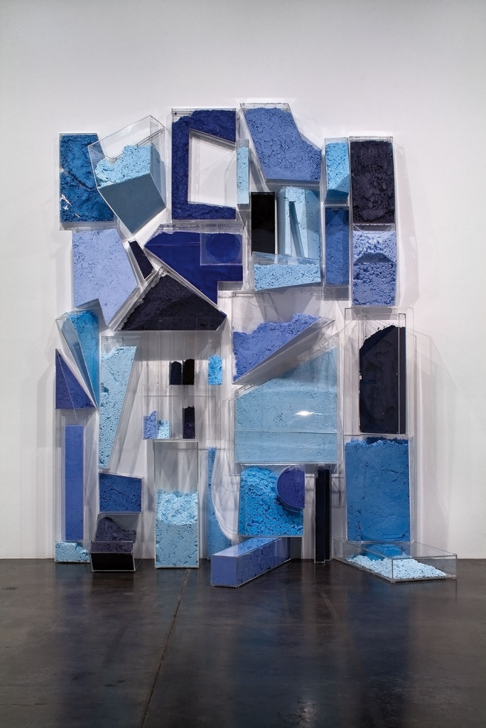 Cell: Interlocking Construction, 2010; Pigment, cosmetic compound, plexiglass; Los Angeles County Museum of Art