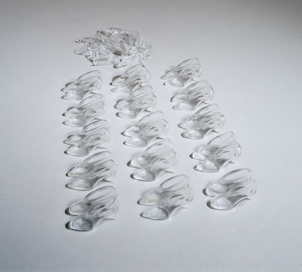 Broken Glass, 1992; Blown glass, 9 pairs and broken pieces, Private Collection